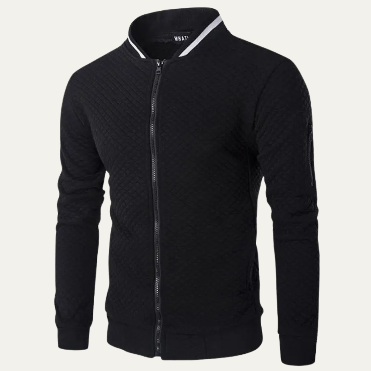 Axel | Men's Quilted Bomber Jacket Navy Zip Up