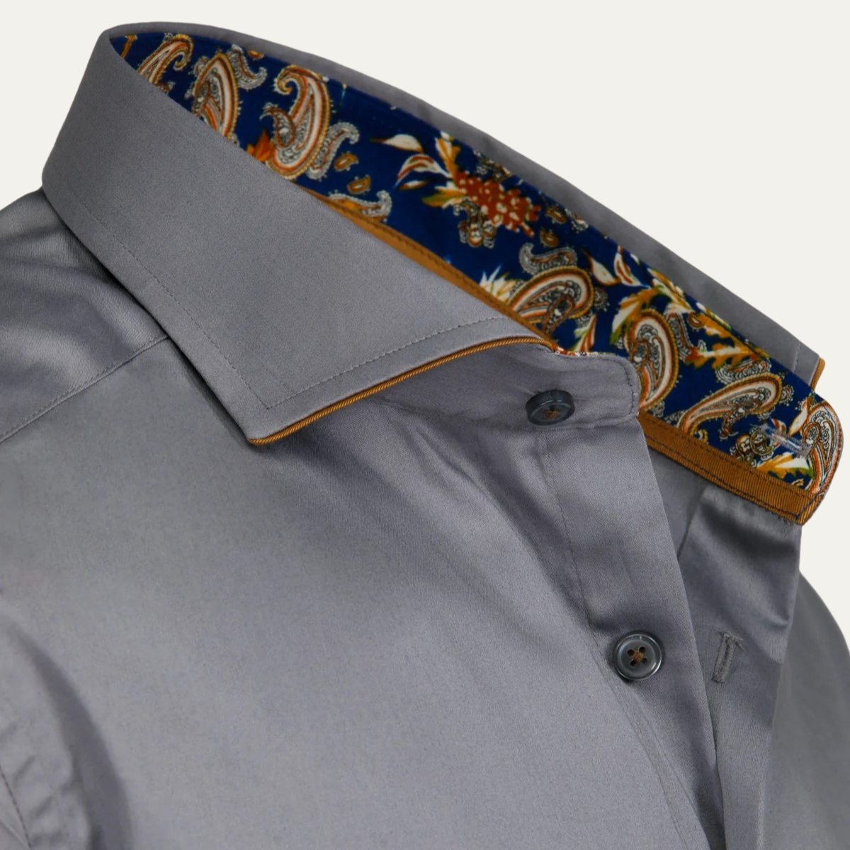Callum | Men's Dress Shirt Gray Long Sleeve Button Up