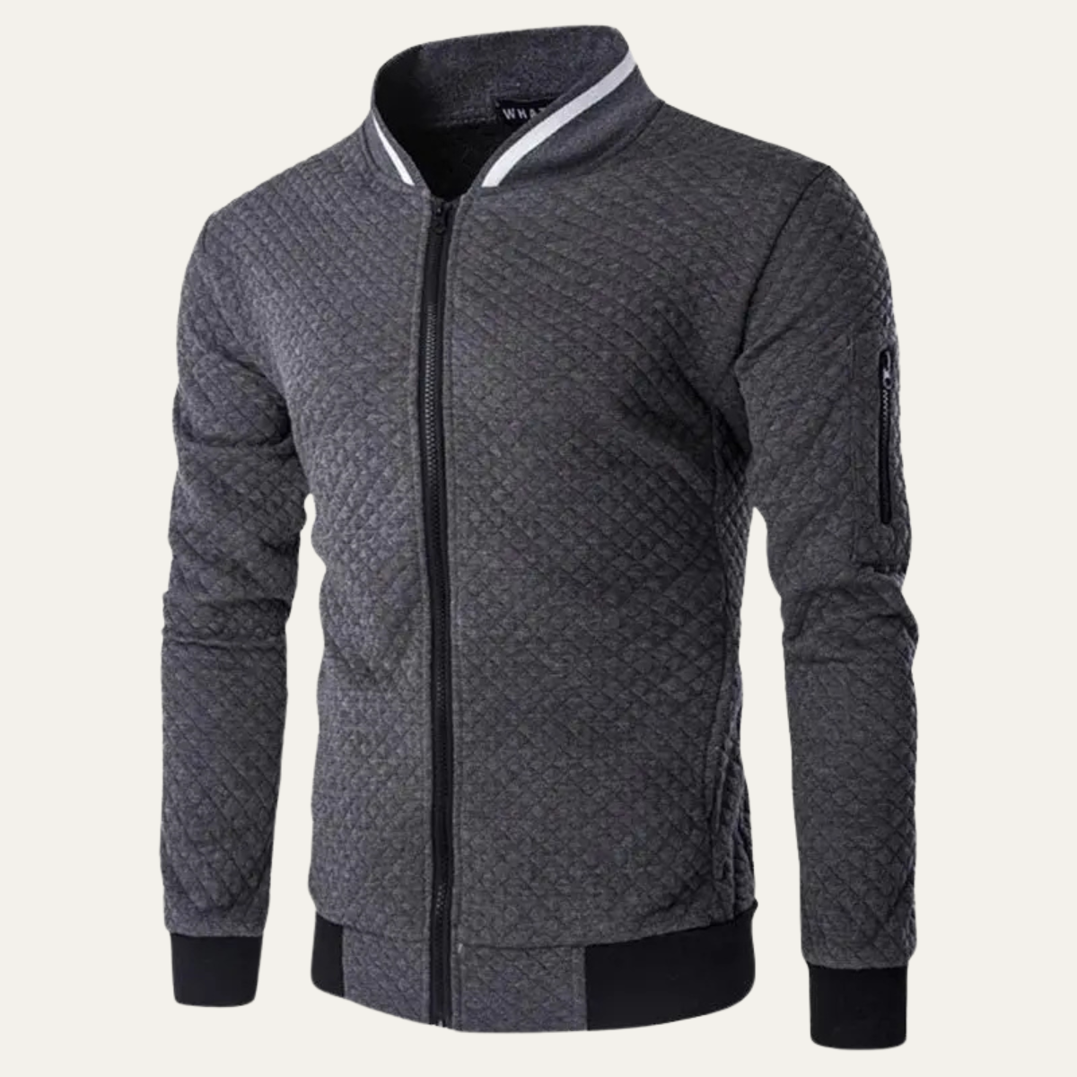 Axel | Men's Quilted Bomber Jacket Navy Zip Up