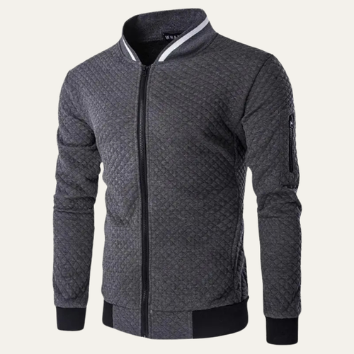 Dama Washington Axel men's quilted bomber jacket navy zip up - view 2