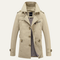 Dama Washington Beau men's classic double breasted trench coat cream - front view