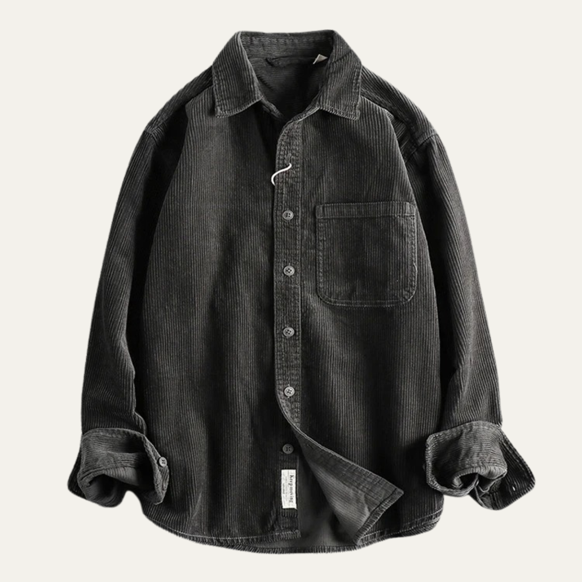 Beau | Men's Vintage Corduroy Button Up Shirt Beige