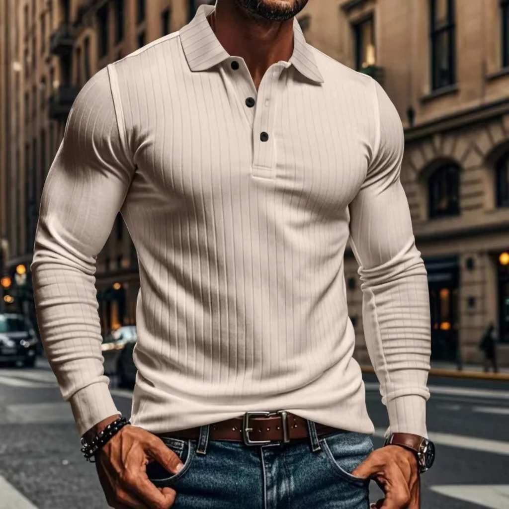 Dama Washington Soren men's ribbed polo shirt black long sleeve - view 22