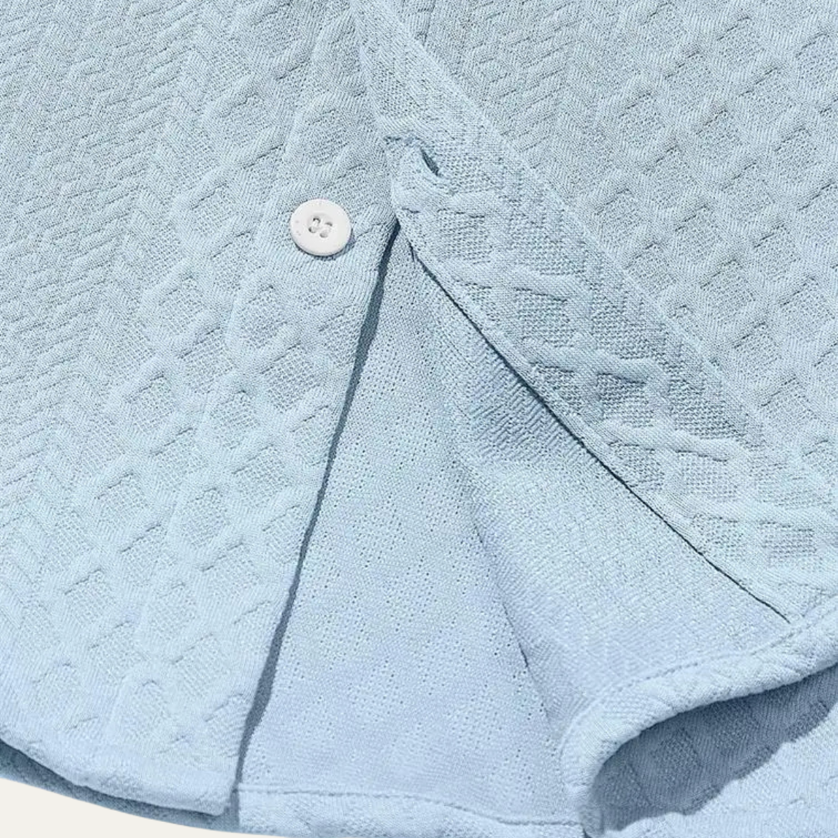 Bram | Men's Quilted Button Up Shirt Light Blue