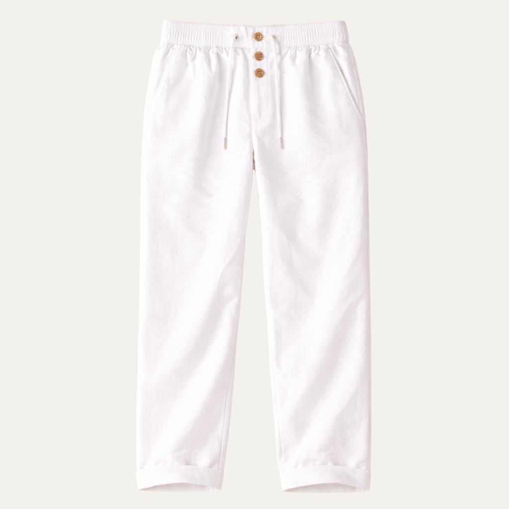 Dama Washington Axel men's linen pants cream relaxed fit - view 3