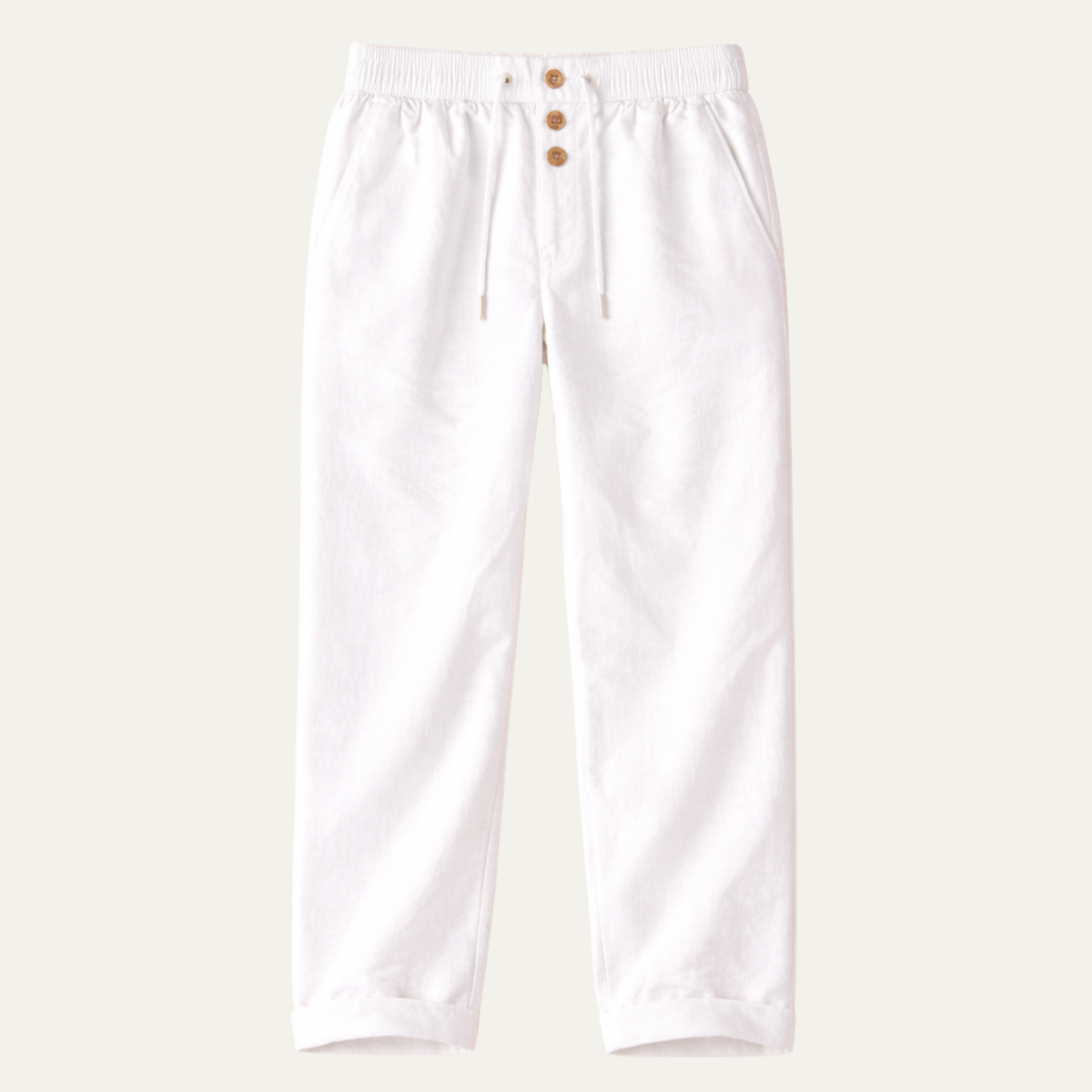 Axel | Men's Linen Pants Cream Relaxed Fit