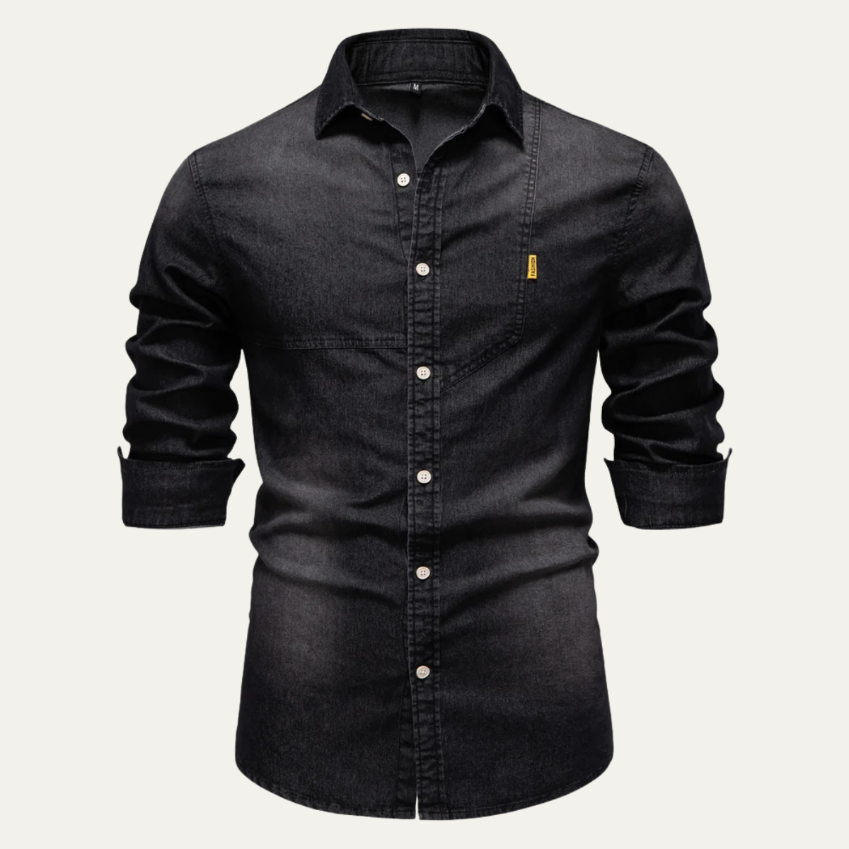 Callum | Men's Denim Shirt Dark Blue Long Sleeve Button Up