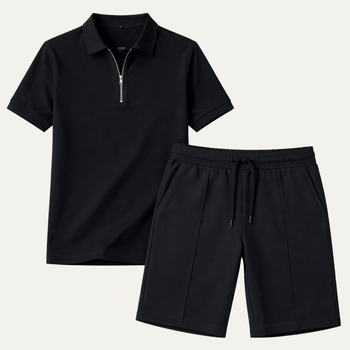 Dama Washington Kai men's sweatsuit black short sleeve zip polo - view 2