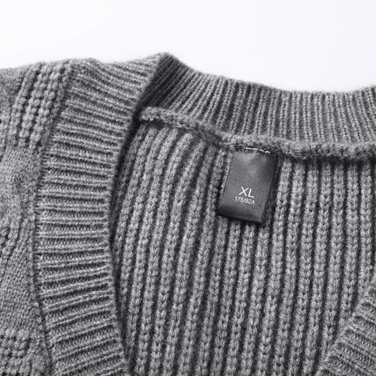 Blake | Men's Cable Knit Sweater Vest Gray V Neck