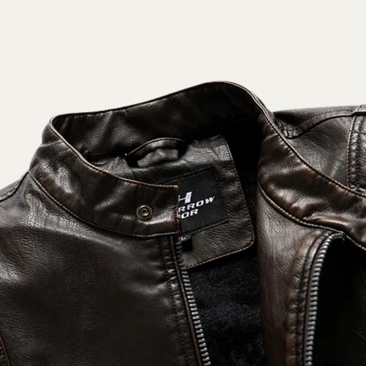 Axel | Men's Leather Jacket Black Quilted Collared