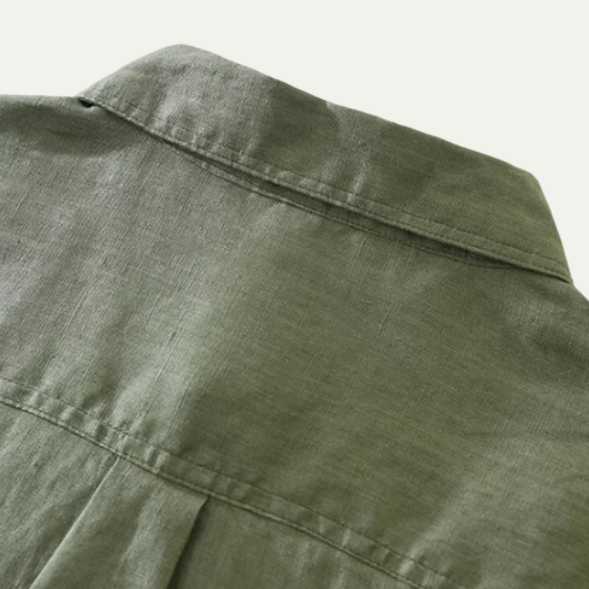 Ezra | Men's Linen Shirt Olive Green Casual Button Up