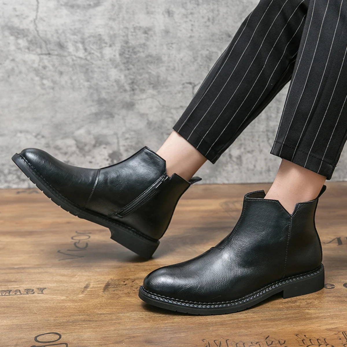 Kai | Men's Leather Chelsea Boot Black