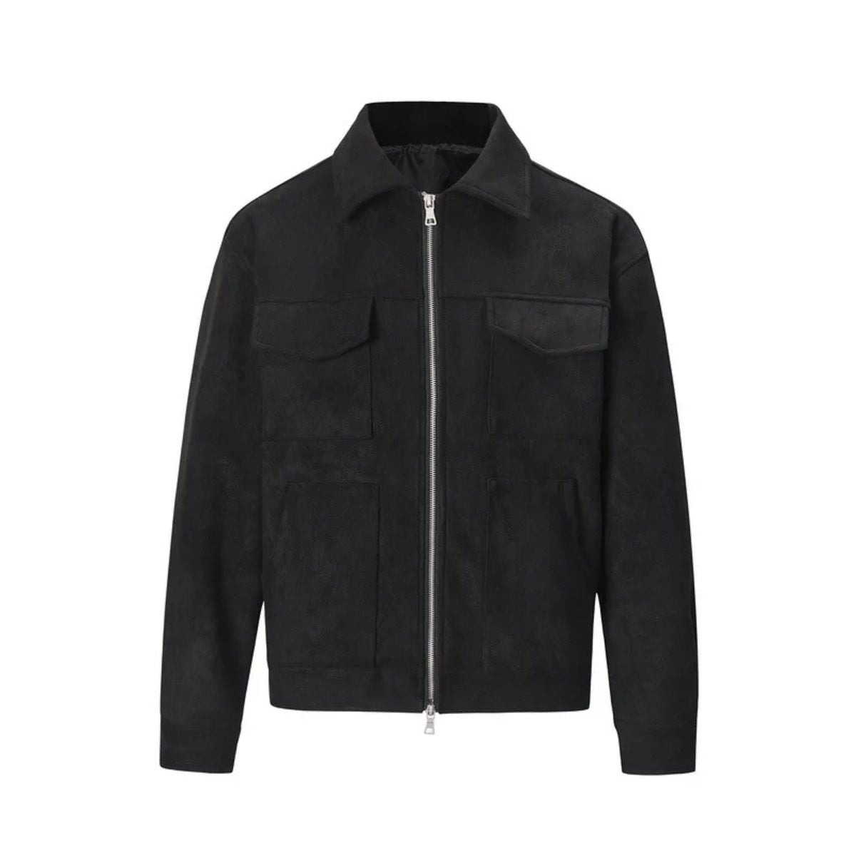 Axel | Men's Casual Suede Utility Jacket Black
