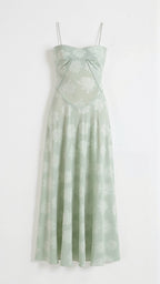 Dama Washington Stella women's white maxi dress satin slip sweetheart neckline - view 11