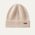 Dama Washington Axel men's ribbed knit cashmere beanie cream - front view