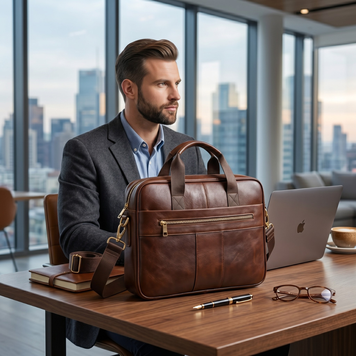 Dama Washington Rouen leather business shoulder bag - view 9