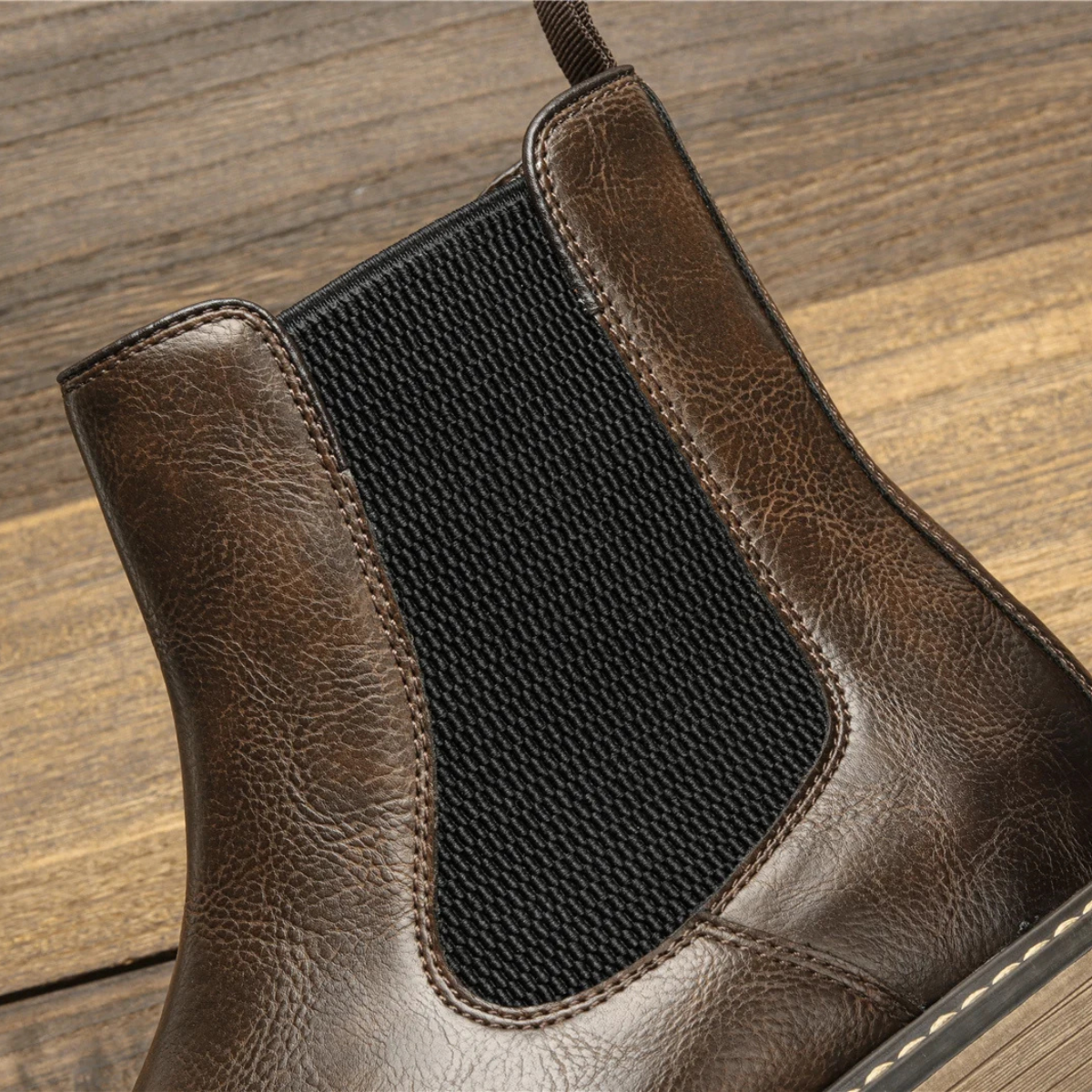 Jasper | Men's Brogue Chelsea Boots Brown Leather