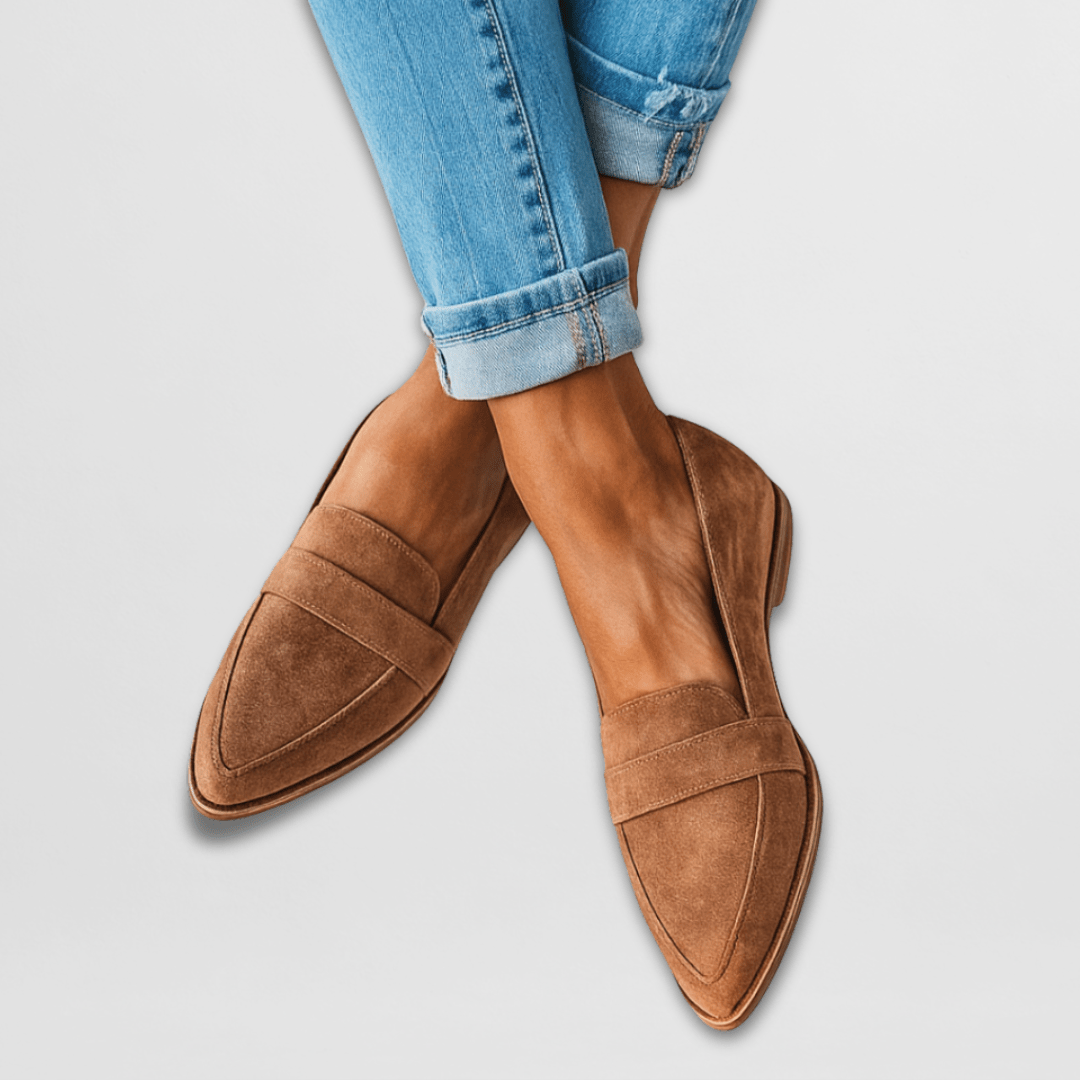 Maren | Women's Suede Loafer Flats Camel