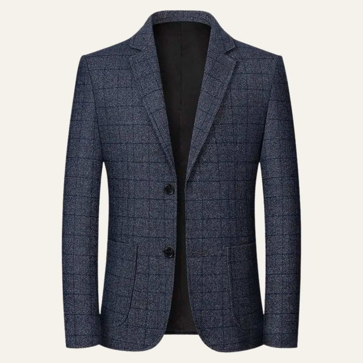 Ezra | Men's Tweed Blazer Charcoal Gray Single Breasted