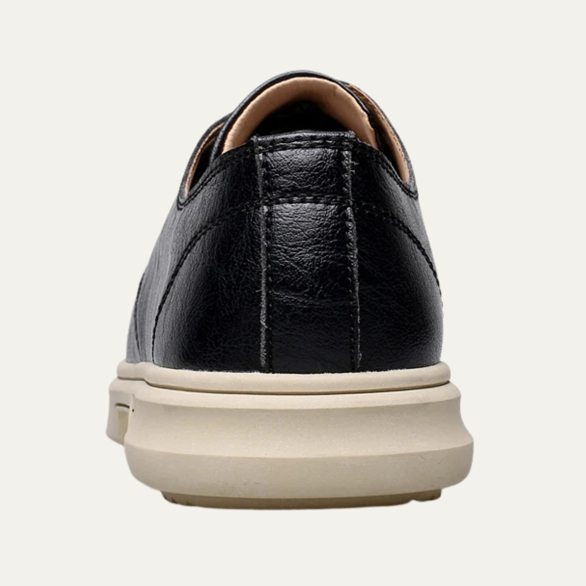 Bram | Men's Leather Lace Up Sneaker Black Cream Sole