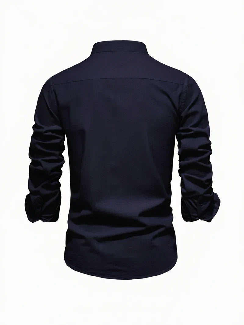 Axel | Men's Button Up Shirt White Long Sleeve