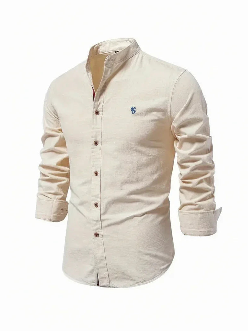 Axel | Men's Button Up Shirt White Long Sleeve