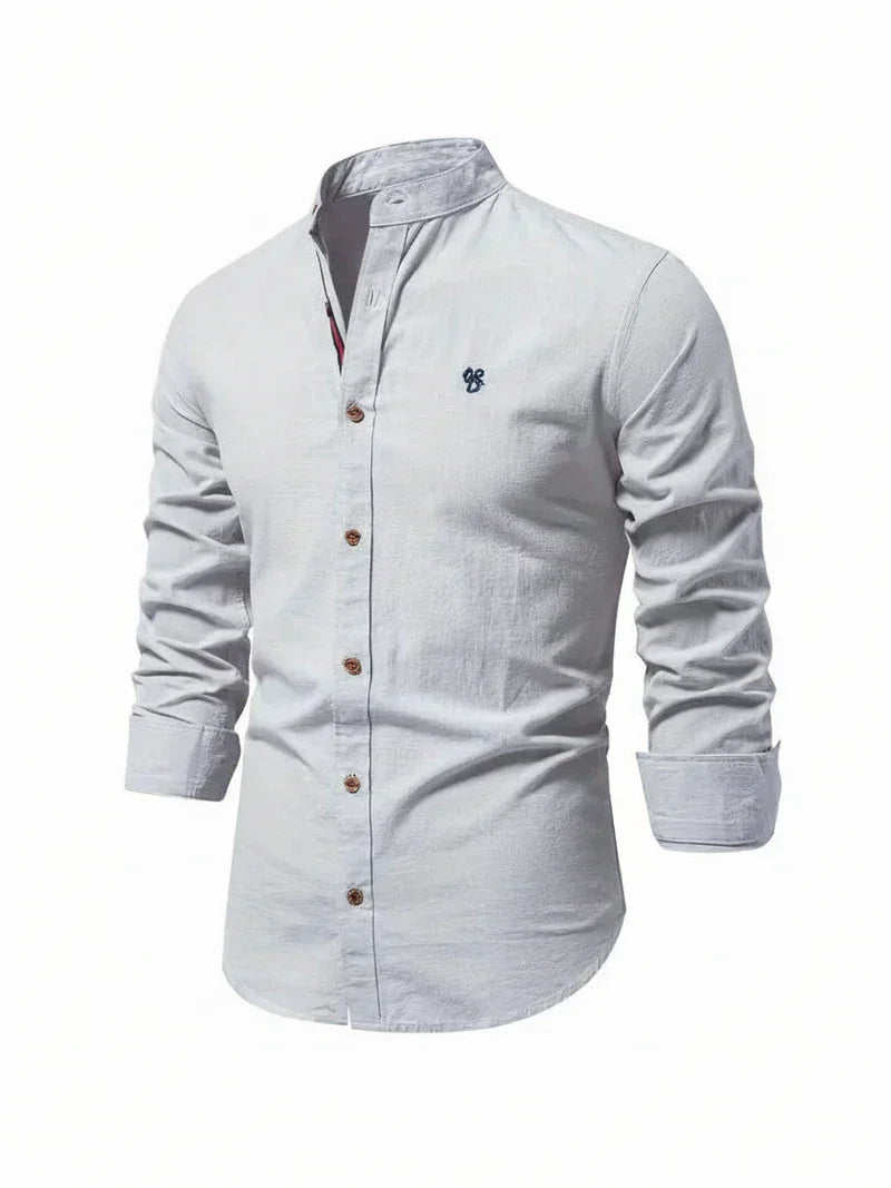 Axel | Men's Button Up Shirt White Long Sleeve