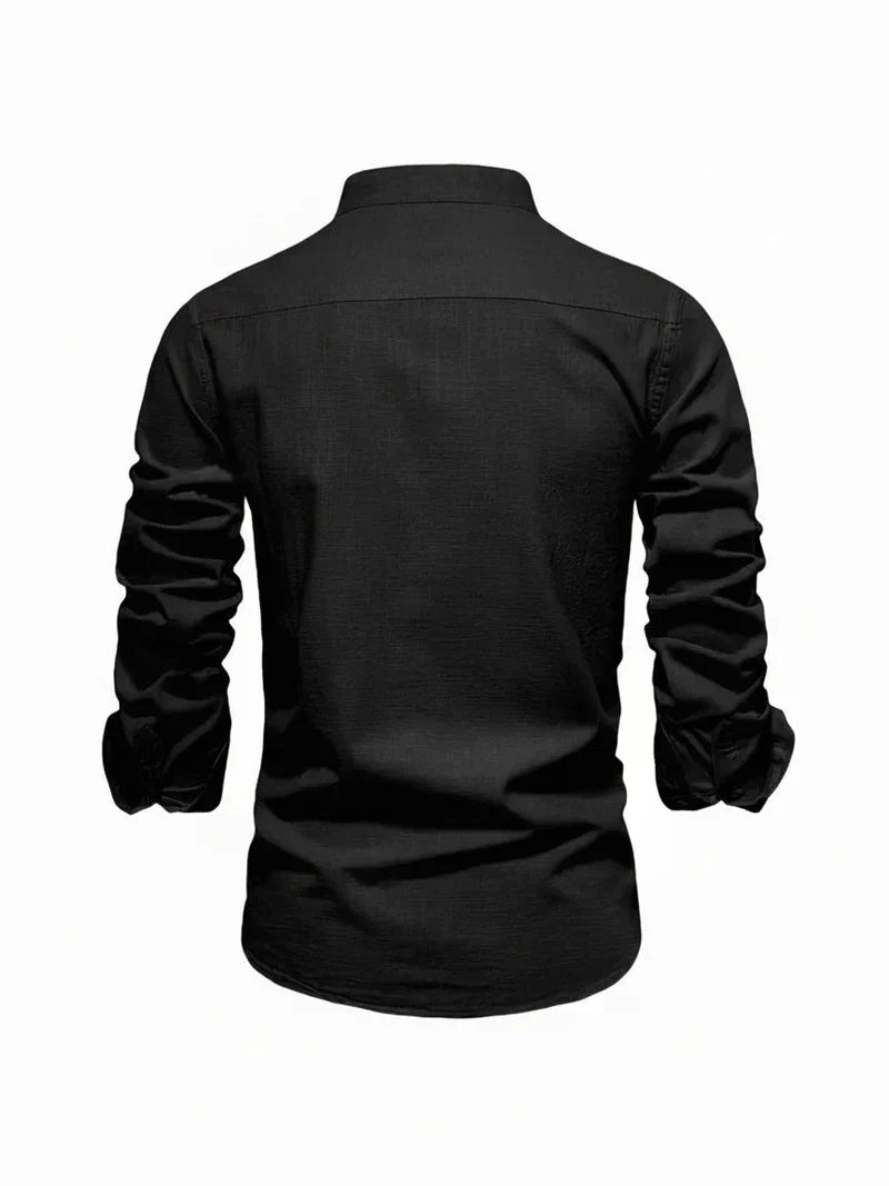 Axel | Men's Button Up Shirt White Long Sleeve
