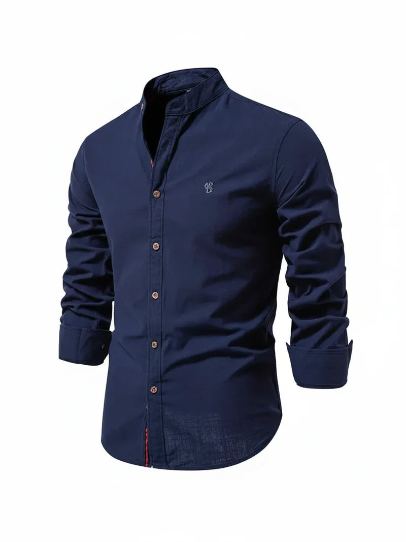 Axel | Men's Button Up Shirt White Long Sleeve