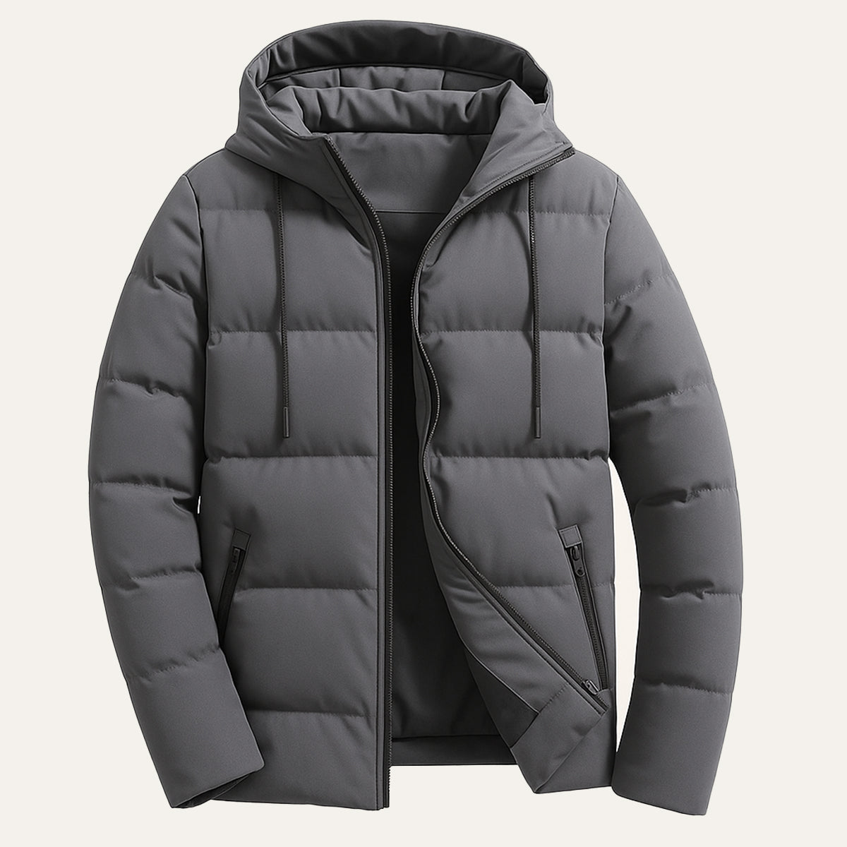Bram | Men's Puffer Jacket Navy Hooded Quilted Winter Coat