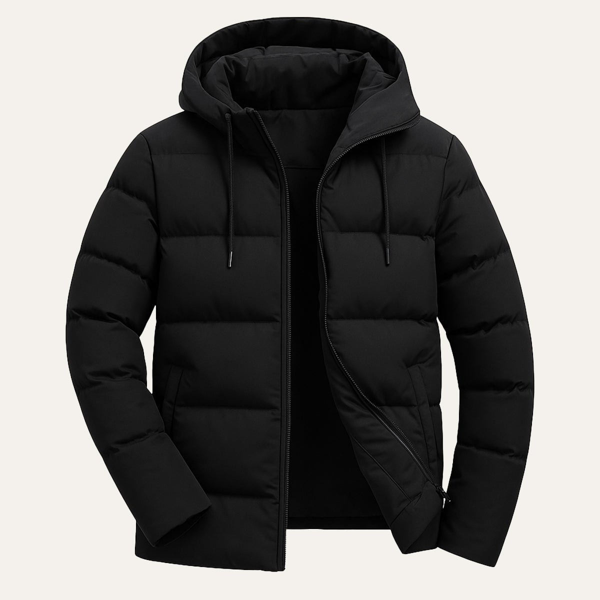 Bram | Men's Puffer Jacket Navy Hooded Quilted Winter Coat