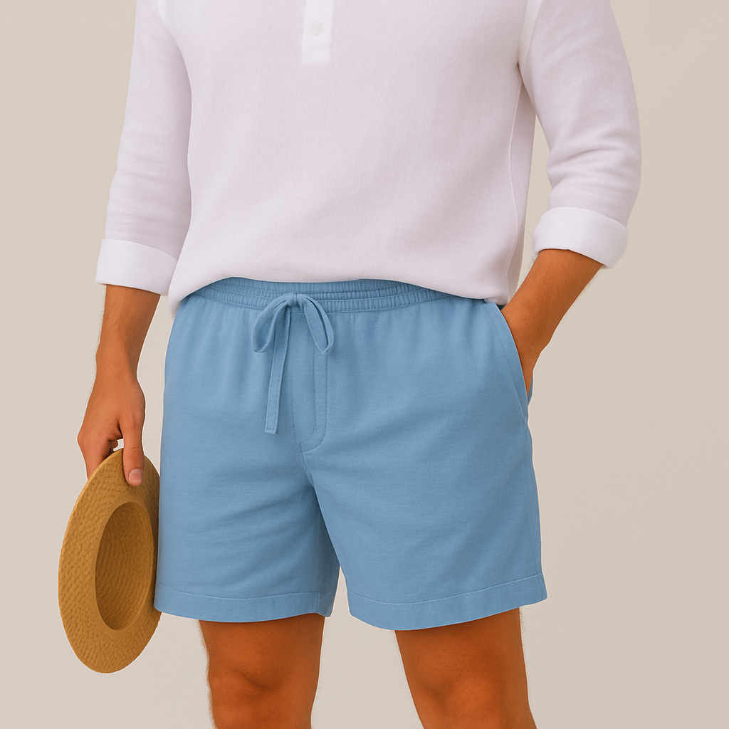 Dash | Men's Linen Shorts Gray Relaxed Fit Drawstring