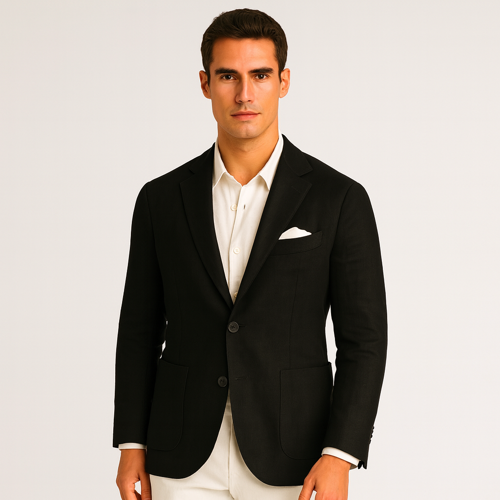 Axel | Men's Linen Blazer Cream Smart Casual Single Breasted