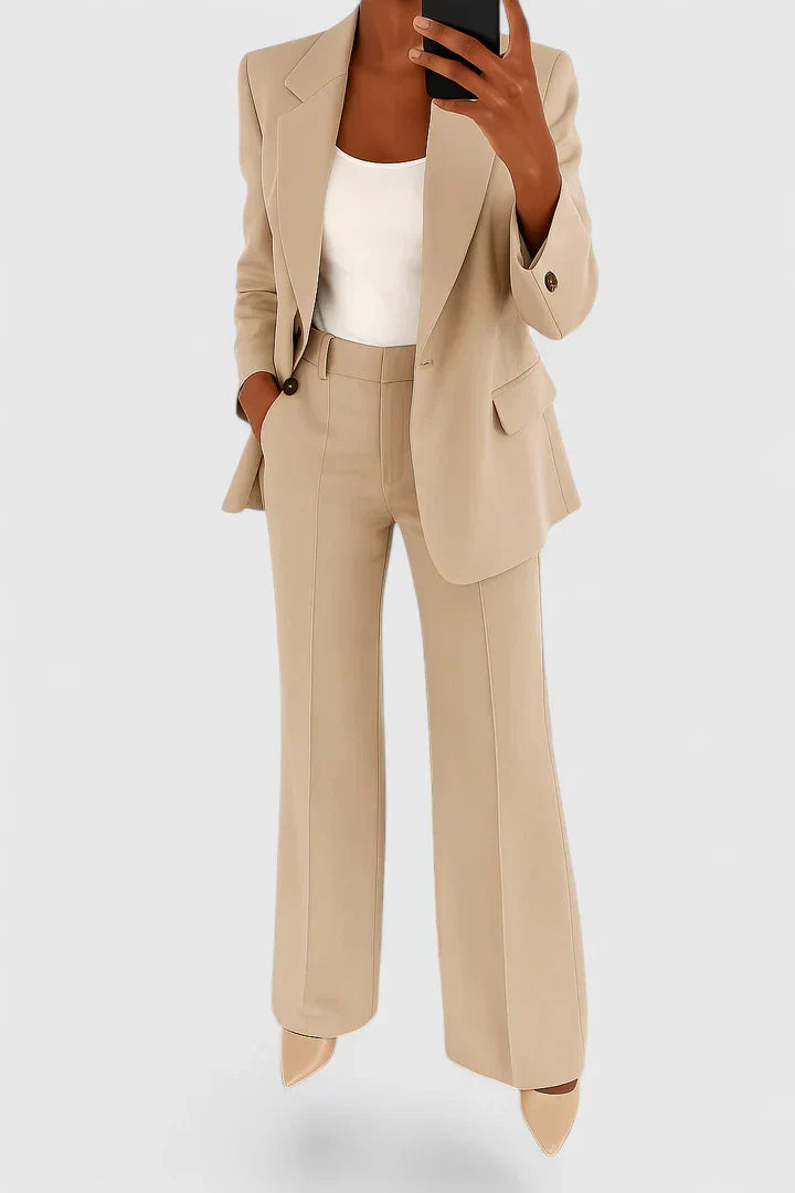 Alma | Women's Tailored Blazer Pants Set Blue Gray