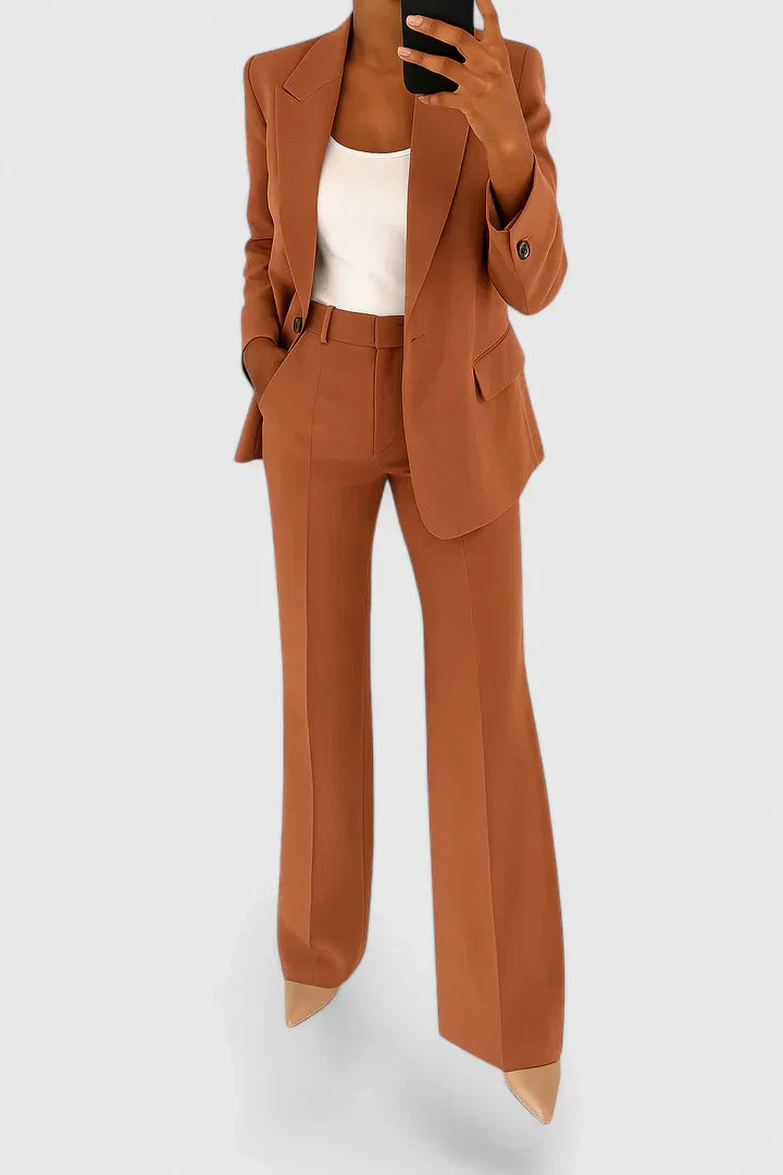 Alma | Women's Tailored Blazer Pants Set Blue Gray
