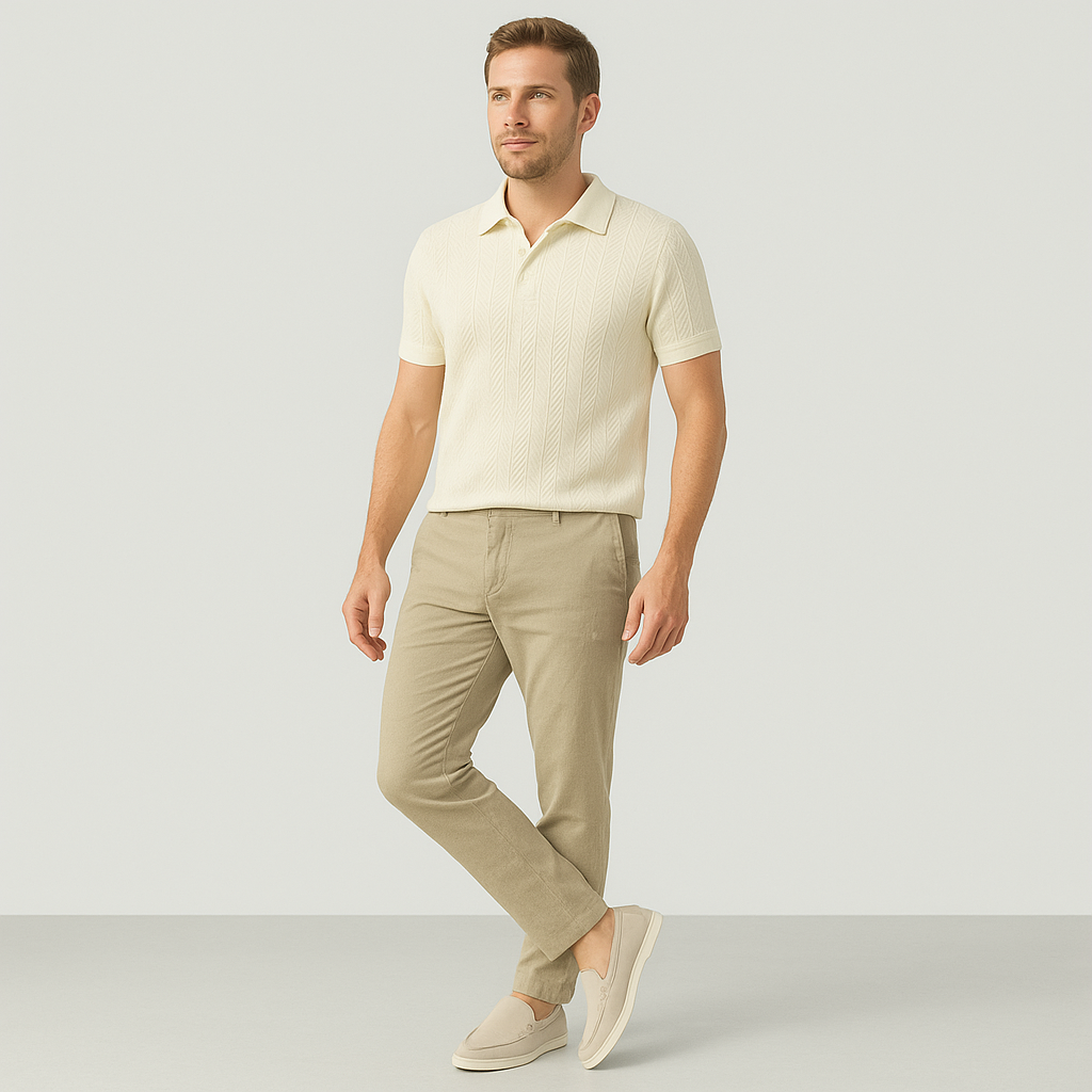Axel | Men's Suede Loafer Cream Casual Slip On