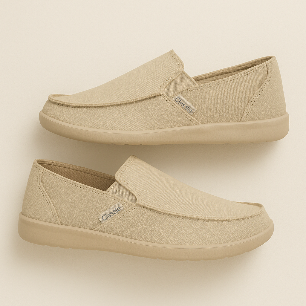 Ines | Men's Canvas Slip On Loafer Gray Comfort Shoes