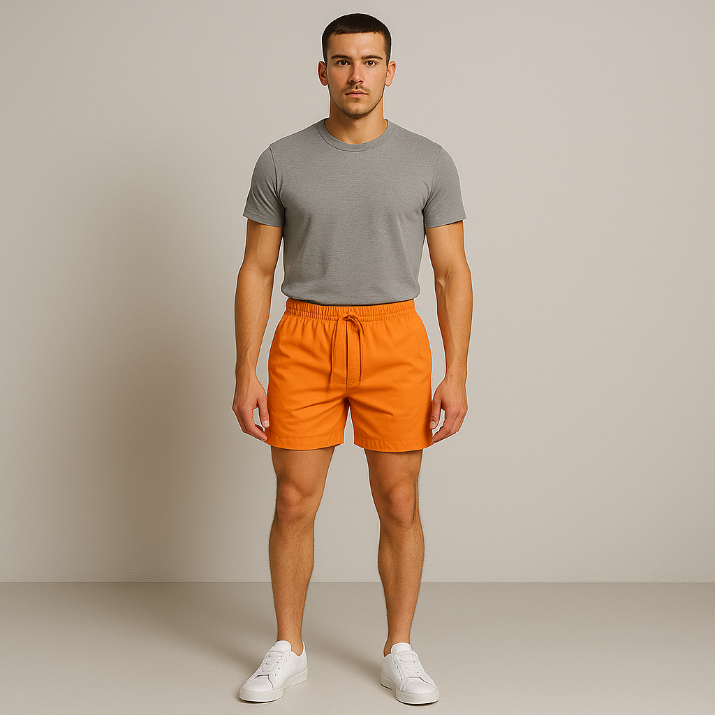Arlo | Men's Swim Shorts Orange Drawstring