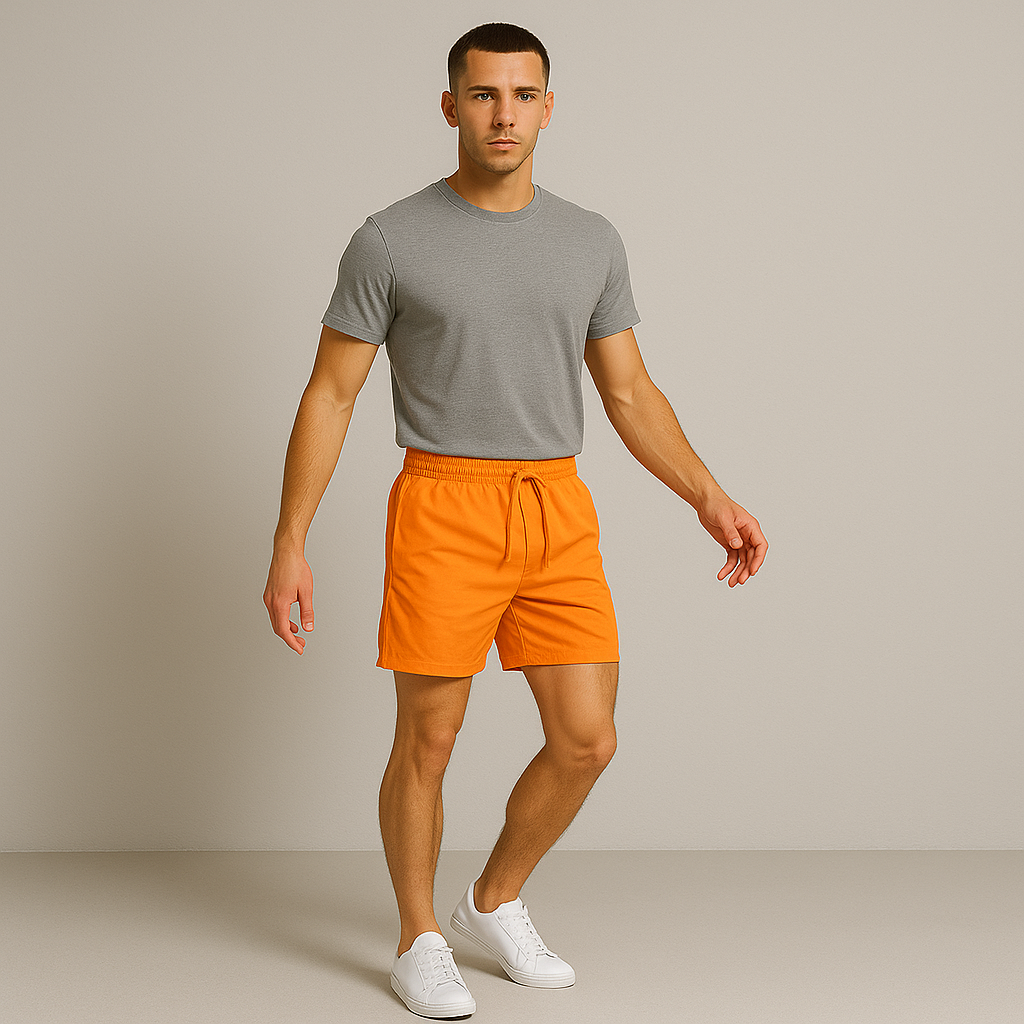 Arlo | Men's Swim Shorts Orange Drawstring