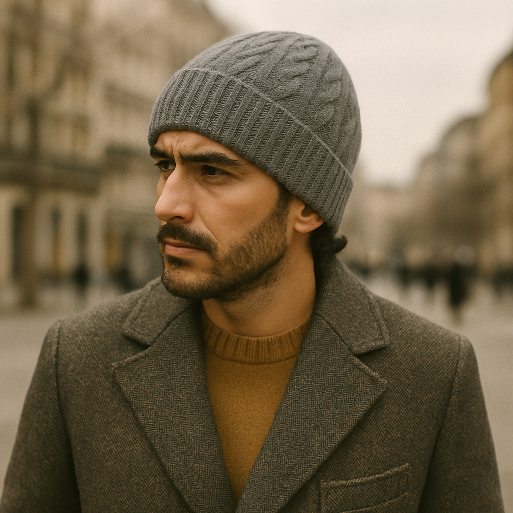 Arlo | Men's Cable Knit Beanie Gray Warm Winter Hat