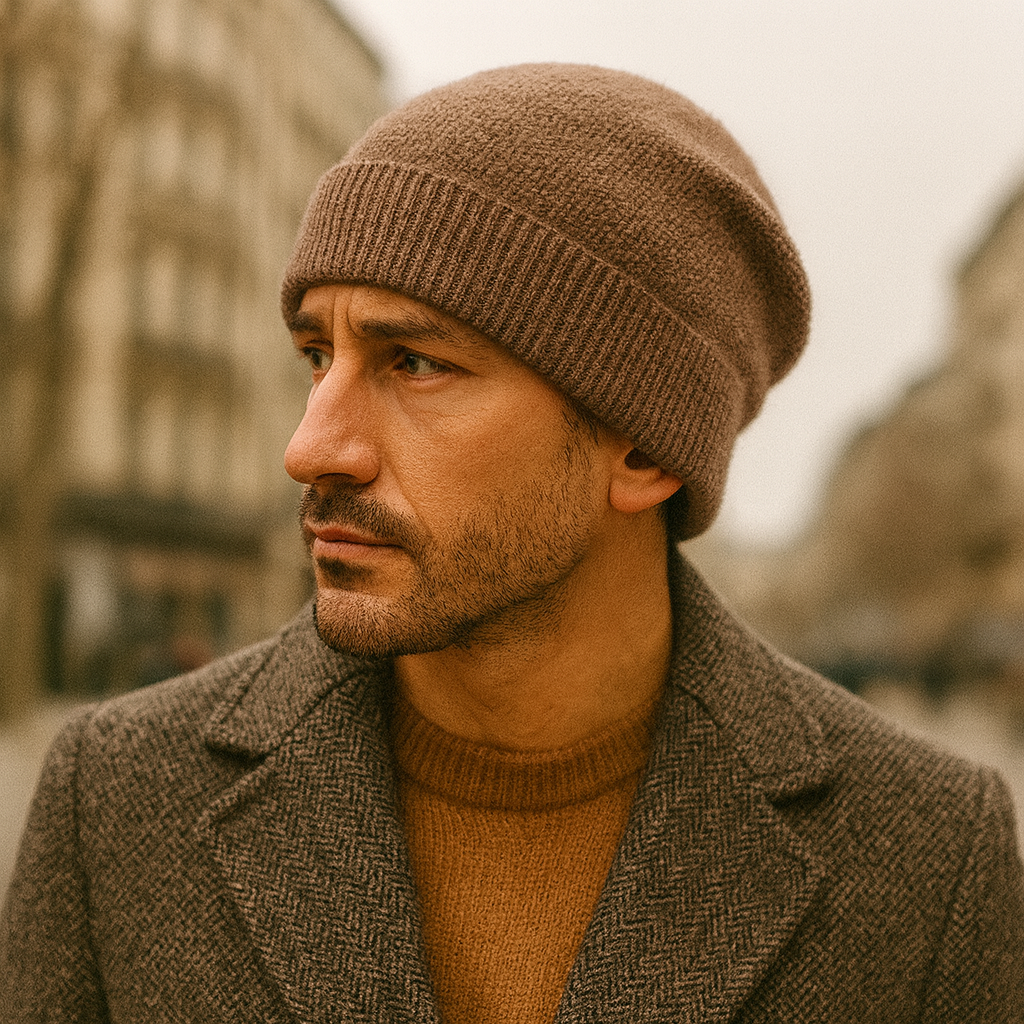 Axel | Men's Warm Ribbed Knit Beanie Cream
