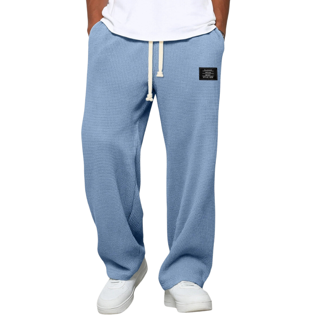 Axel | Men's Relaxed Sweatpants Light Blue Waffle Knit