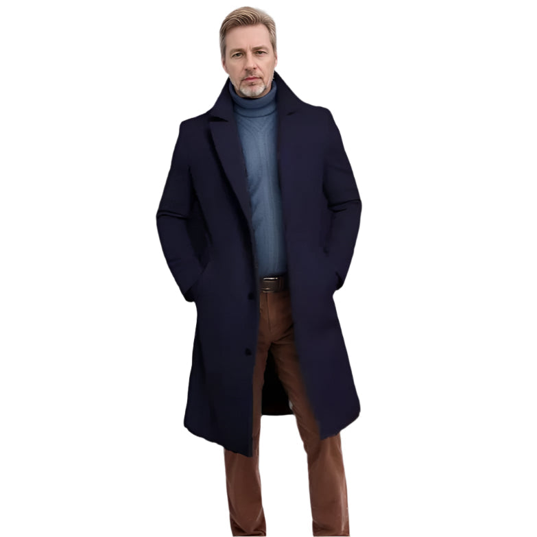 Voss | Men's Wool Overcoat Gray Button Front