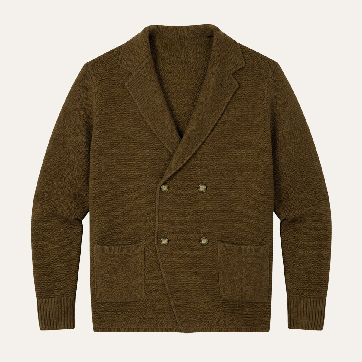 Beau | Men's Smart Casual Double Breasted Cardigan Black Knit