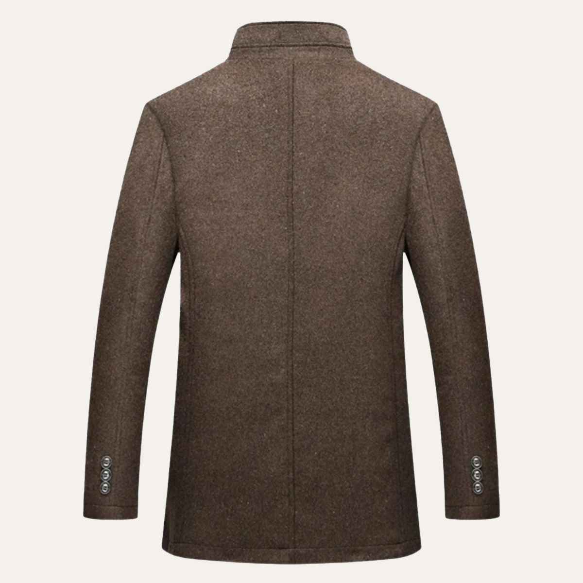 Axel | Men's Wool Overcoat Brown Button Front