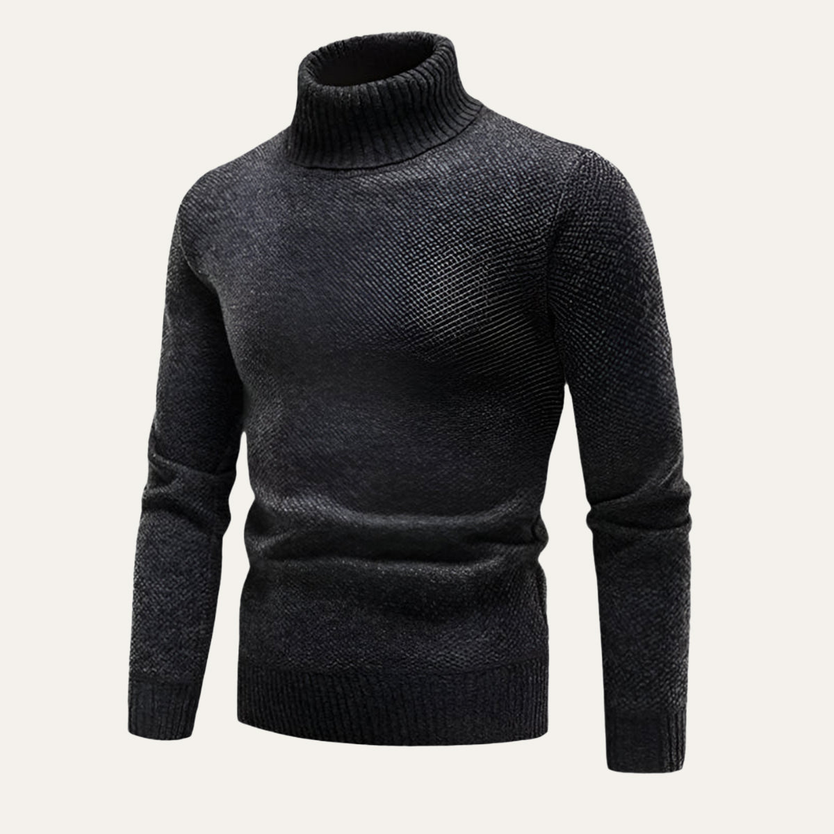 Bram | Men's Turtleneck Sweater Gray Merino Wool
