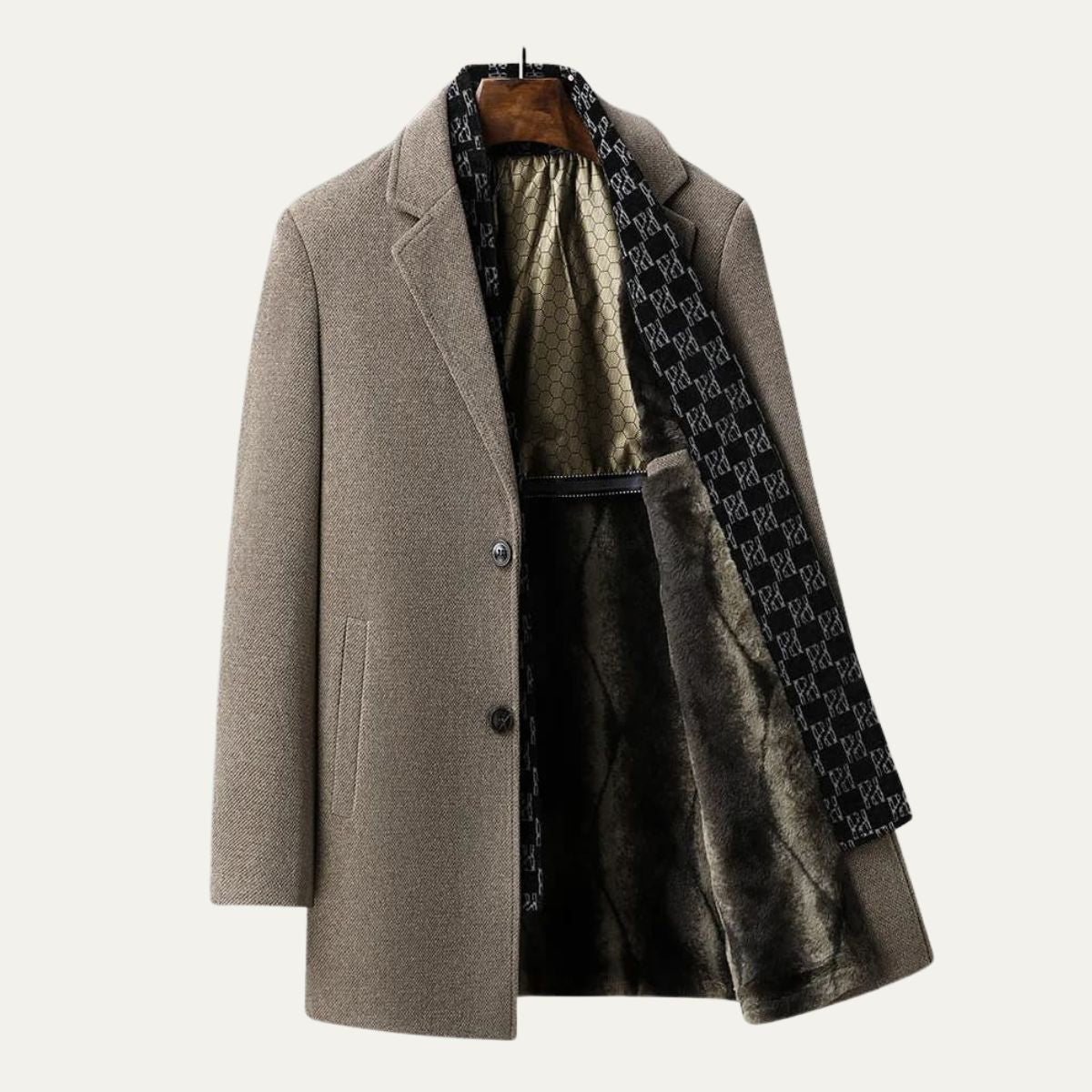 Axel | Men's Wool Blend Overcoat Gray Single Breasted