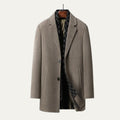 Dama Washington Axel men's wool blend overcoat gray single breasted - front view