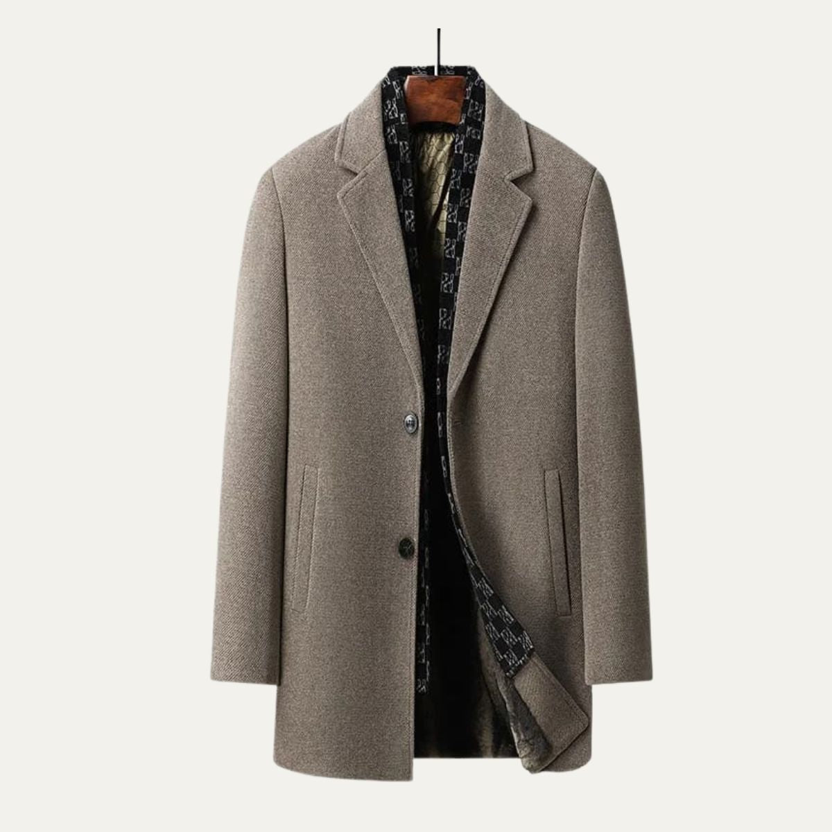 Axel | Men's Wool Blend Overcoat Gray Single Breasted