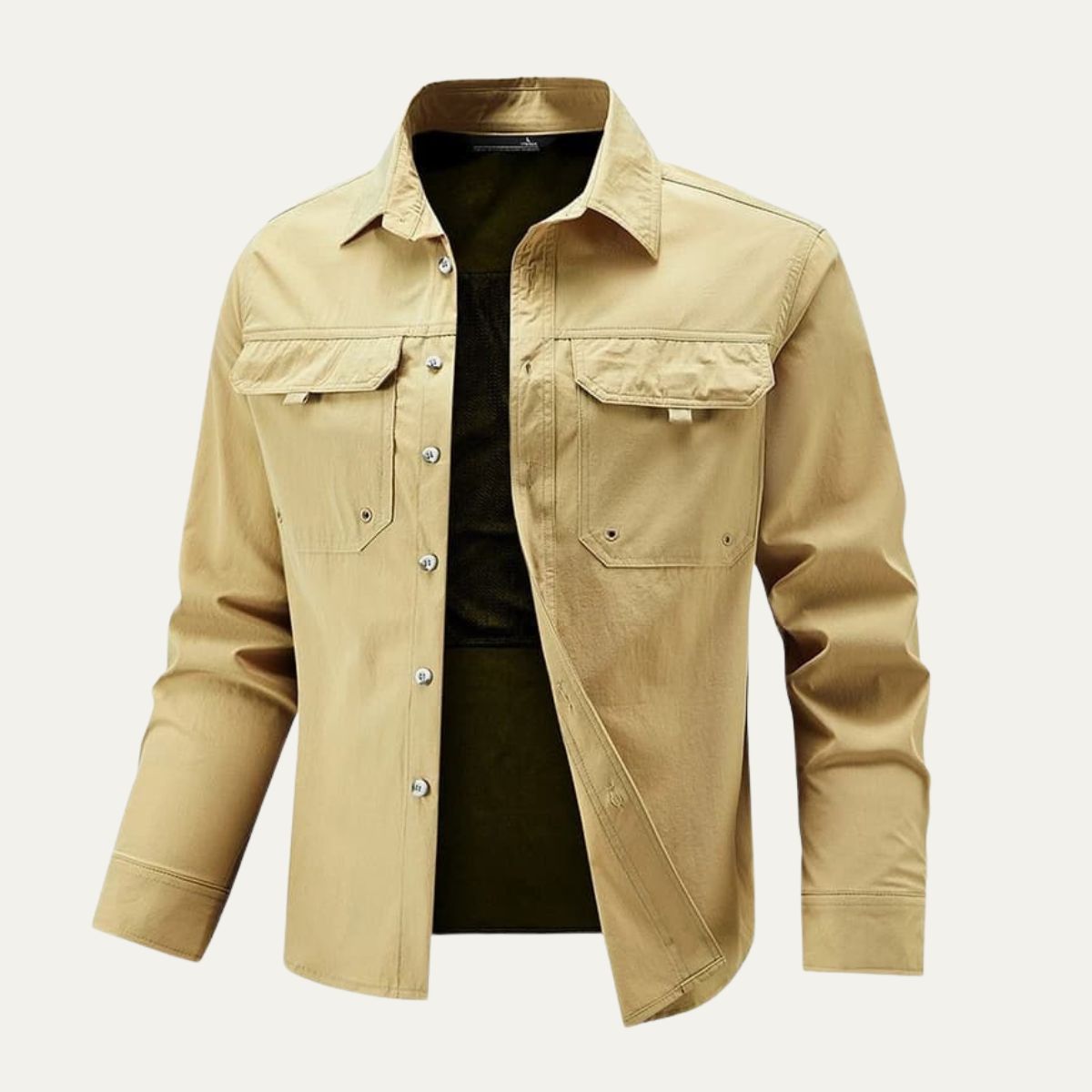 Flint | Men's Lightweight Utility Shirt Jacket Khaki Quick Dry
